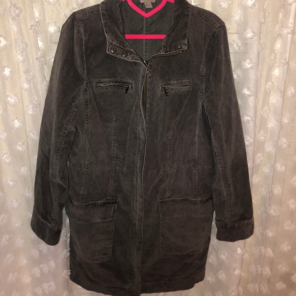 J. Jill Long Green Trench Coat